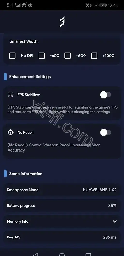 Screenshot of Xit FF  Game Precision Tool